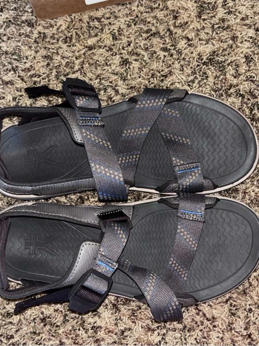 Kuru Current Mens Sandals Size 9 M Cedar Brown Mineral Blue Outdoor Strappy